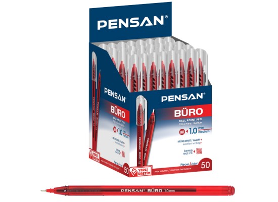Pensan Tükenmez Kalem 50'Lİ KIRMIZI